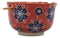 Ebros Red Colorful Divine Flowers Ramen Udon Noodles Large 6.25" Diameter Soup Bowl With Built In Rest and Bamboo Chopsticks Set for Rice Pasta Salad