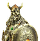 Ebros Gift Nordic Seafarer Viking Bull Berserker Warrior with Battle Axe and Broad Shield Figurine 13.5" H