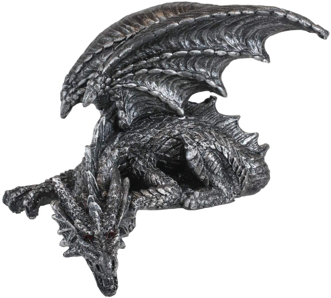 Ebros Silent Assasin Gothic Crouching Dragon With Open Wings Shelf Sitter Statue