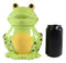 Ebros Whimsical Smiling Green Spotted Frog Ceramic Cookie Jar Container Figurine 8"H