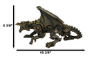 Ebros Crouching Steampunk Robotic Dragon Statue 10"L Mechanical Cyborg Dragon Beast