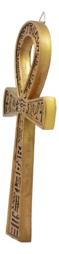 Ebros Small Crux Ansata Egyptian Golden Ankh Wall Decor Figurine 7.25"H