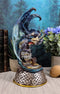 Midnight Armored Dragon On Celtic Knot Pedestal Figurine With LED Crystal Light