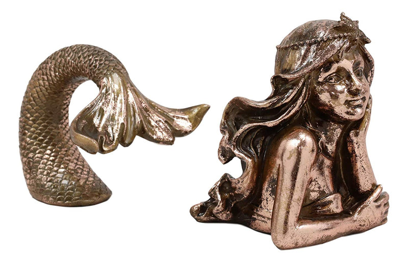 Ebros Rose Gold Dreaming Siren Mermaid2 Piece Parts Body and Tail Statue 5" H