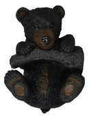 Rustic Western Forest Black Bear Cub Hanging On Branch Wall Or Tree Bark Decor