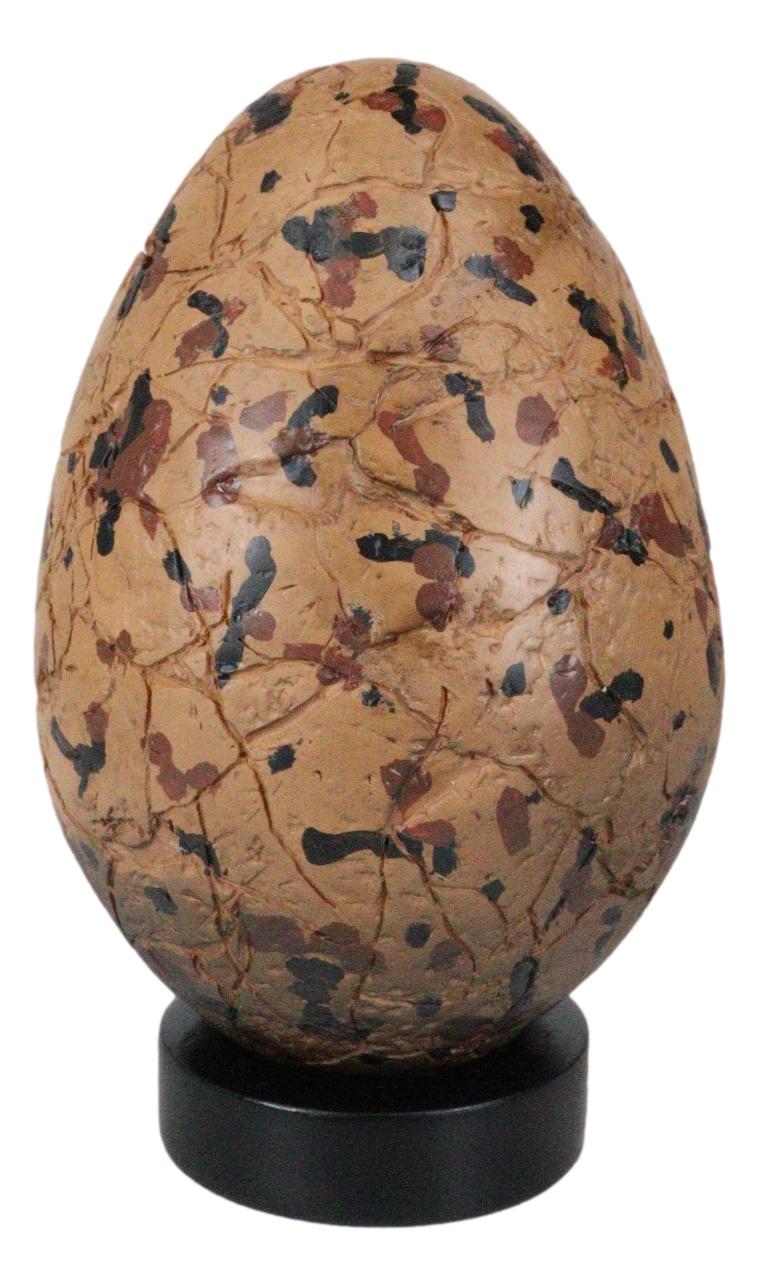 Prehistoric Speckled Dragon Egg Fossil Statue With Base Stand Jurassic Dinosaur
