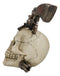 Wild West Cowboy Western Outlaw Skull With Pistol Gun And Ammo Bullets Figurine