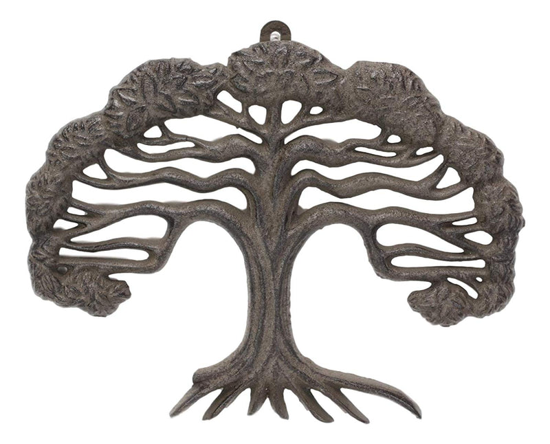 Cast Iron Celtic Tree of Life With Detailed Branch And Root Systems Wall Decor