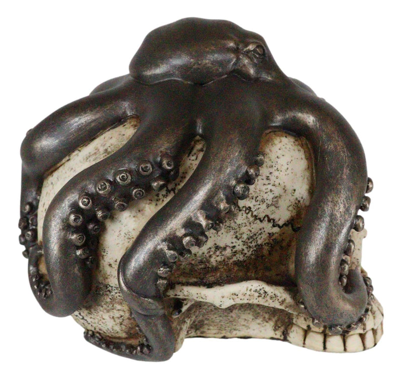 Ebros Kraken Octopus Wrapping Around Human Skull Decorative Figurine 8"L