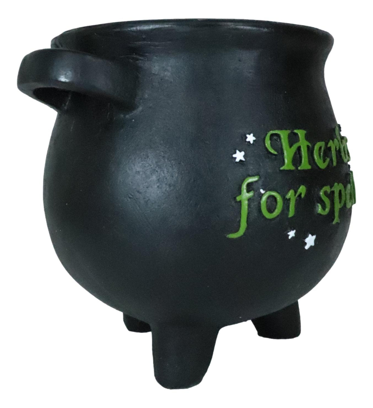 2-Pack Green Thumb Witch Gardening Black Herbs For Spells Cauldron Planter Pots - Ebros Gift