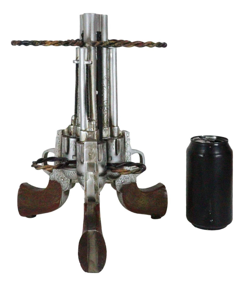 Western Cowboy Triple Six Shooter Gun Pistols Revolvers 3 Slots Wine Holder