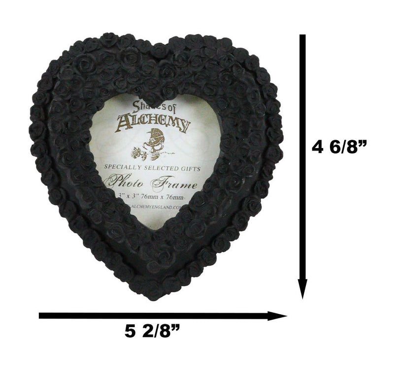 Gothic Day Of The Dead Black Roses Wreath Heart Wall Or Desktop Picture Frame