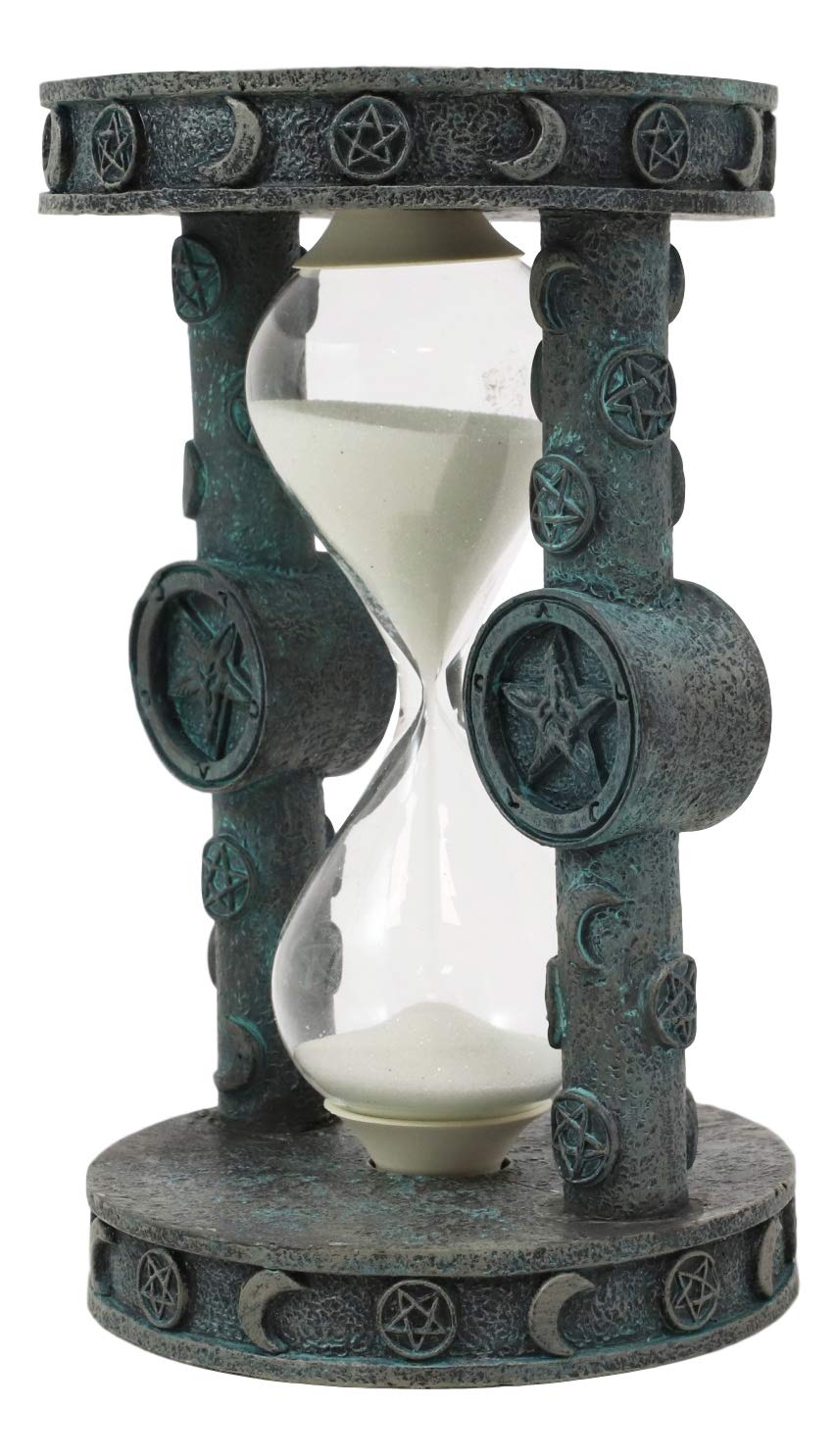 6"Tall Sabbatic Goat Idol Baphomet Skull Medallion Sand Timer Figurine Decor - Ebros Gift
