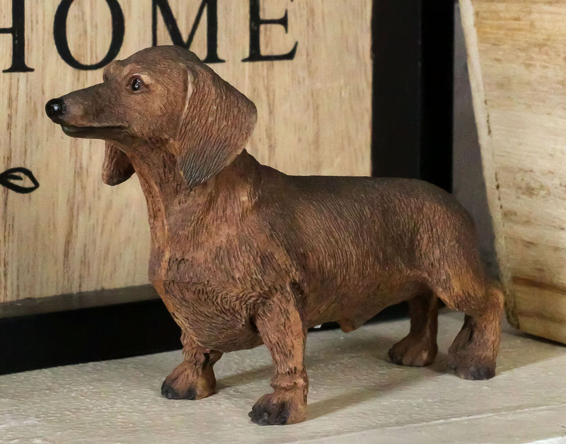 Adorable Lifelike Pet Pal Chocolate Dachshund Sausage Dog Miniature Figurine