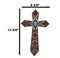 Rustic Western Boho Native Indian Arrows Turquoise Rock Faux Wooden Wall Cross