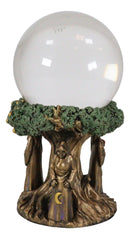 Triple Goddess Mother Maiden Crone With Celtic Tree Of Life Scrying Gazing Ball