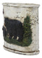 Ebros Wildlife Rustic Black Bear in Pine Trees Forest Bathroom Accent Resin Figurine Accessories with Birch Wood Finish Western Country Cabin Lodge Decorative (Toothbrush and Toothpaste Holder)