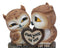 Ebros Valentines Kissing Love Owl Couple Decor Statue 2 Owls W/ Heart Sign