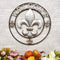 Ebros Oversized 24 Inch Fleur De Lis Welcome Sign Metal Wall Decor Plaque