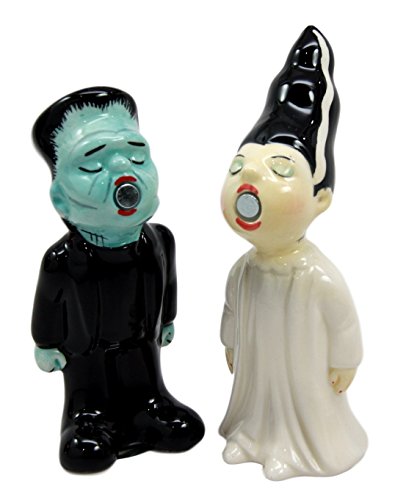 monsters inc salt and pepper shakers Day Of The Dead Mr & Mrs Frankenstein Monster Ceramic Salt Pepper Shakers Figurine Set