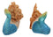 Ebros 4.25" Wide Colorful Nautical Ocean Mermaid Mergirls Under The Sea Miniature Figurines Set of 2 Fantasy Mermaids Sirens of The Seas Figurines Fairy Garden Collectibles - Ebros Gift