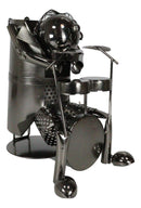 Ebros Rock Band Concert Musician Drummer With Drum Set Steel Metal Wine Bottle Holder