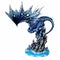 Large 18" Tall Typhoon Blue Dragon Perching On Sea Cliff Rocks Decorative Statue