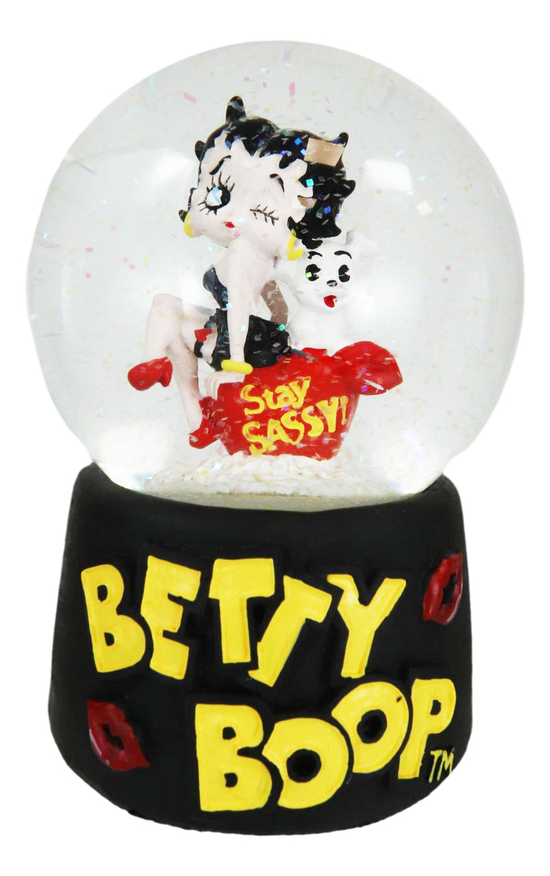 Stay Sassy Glamorous Betty Boop Whimsical Comical Glitter Water Globe 100mm