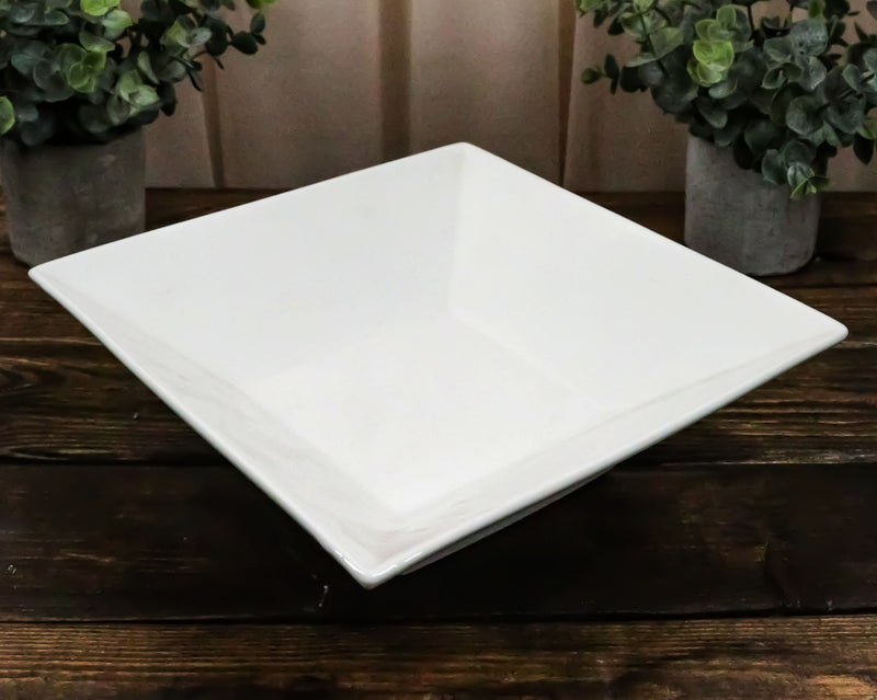 Ebros Pack Of 2 Kitchen And Dining Modern Contemporary Design Porcelain Square Bowls 35 Ounces 8.5"Diameter - Ebros Gift
