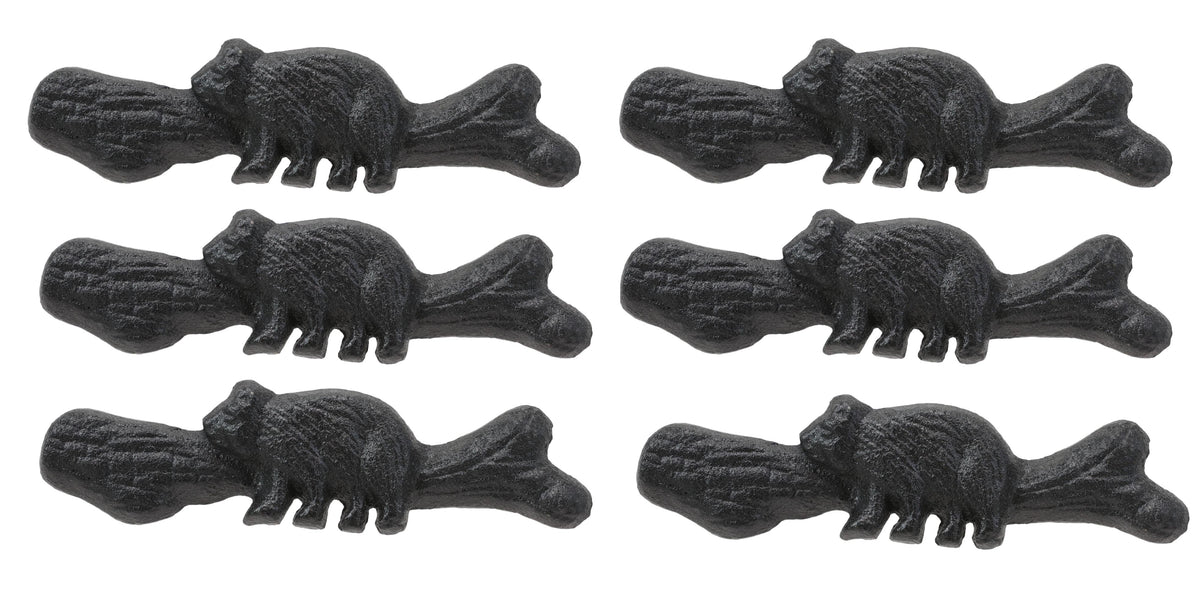 Cast Iron Rustic Western Black Bear Drawer Cabinet Door Pulls Hardware 6 Pack