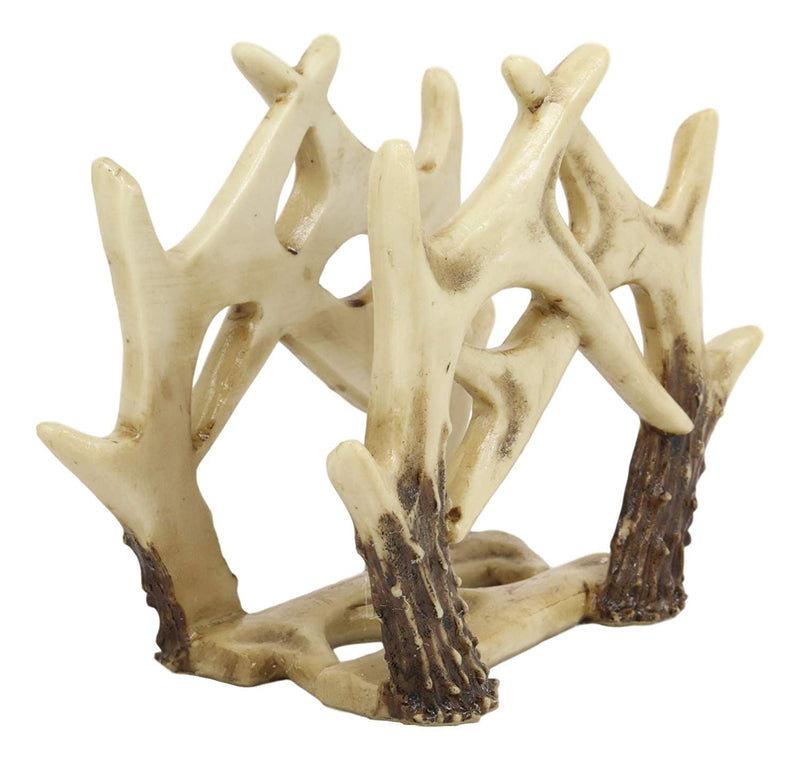 Ebros Wildlife Rustic Buck Elk Deer Stag Entwined Antlers Kitchen Paper Napkin Holder Figurine 6.5" Wide Rustic Cabin Lodge Country Dining Table Counter Top Decorative Statue