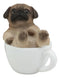 Ebros Realistic Mini Adorable Pug Dog Teacup Statue 3"H Pet Pal Dog Breed Figurine