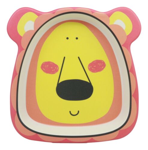 Ebros Lion 5 Piece Organic Bamboo Dinnerware Set For Kids Children Toddler Baby
