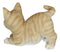 Pet Pal Playful Crouching Feline Orange Tabby Cat Kitten Figurine W/ Glass Eyes