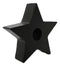 Pack Of 4 Occult Wicca Black Pentagram Star Small Candle Stick Holder Sculpture