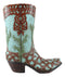 Rustic Southwestern Desert Cactus And Floral Scroll Cowboy Boot Figurine Or Vase