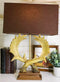 Western Rustic Vintage 2 Entwined Elk Moose Antlers Sculptural Table Lamp Decor