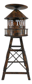 Ebros Vintage Old Fashioned Rustic Metal Water Tank Tower Pillar Candle Holder Stand