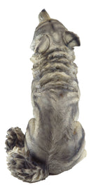 Tribal Pack Alpha Leader Akela Howling Gray Wolf Statue 14"H Spirit Wolves