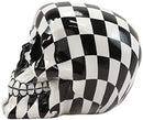 Ebros Harlequin Black And White Squares Checkered Skull Figurine Statue 6" Long