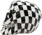 Ebros Harlequin Black And White Squares Checkered Skull Figurine Statue 6" Long