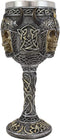 Ebros Gothic Viking Grinning Skull Wine Goblet With Celtic Knotwork 7.5"H