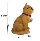 No Pussies Here! Tabby Cat With Shades Flipping The Bird Middle Finger Figurine