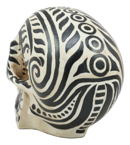 Tribal Tattoo Haka Warrior Maori Skull Money Bank Statue Ossuary Gothic Skeleton