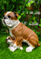 Ebros Realistic Lifelike Bulldog Mother and Puppy Statue 10" Tall Dog Breeds American Bulldogs Figurine Gallery Quality Sculpture with Glass Eyes