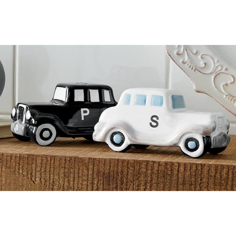 Black and White Vintage Retro Antique Cars Magnetic Salt And Pepper Shakers