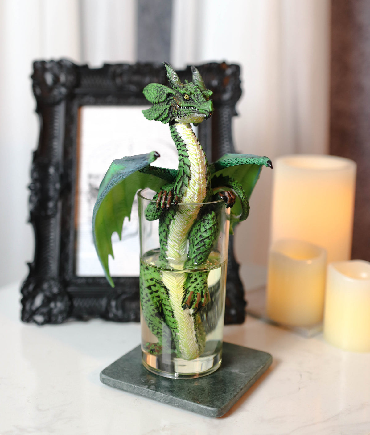 Cocktail Spirit Drunk Mojito Lime Highball Dragon Statue Fantasy Decor Figurine