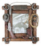 Rustic Western Cowboy Hat Rifle Boot Spur Horseshoes Lasso Ropes Picture Frame