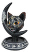 Occult Wicca Sacred Geometry Black Cat Crescent Moon Backflow Incense Burner