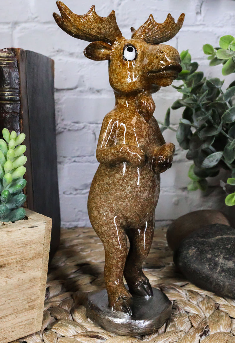 Rustic Western Whimsical Innocent Bull Moose Elk Deer Standing Figurine Decor